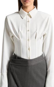 Manière De Voir Agnes Corset Shirt Bodysuit