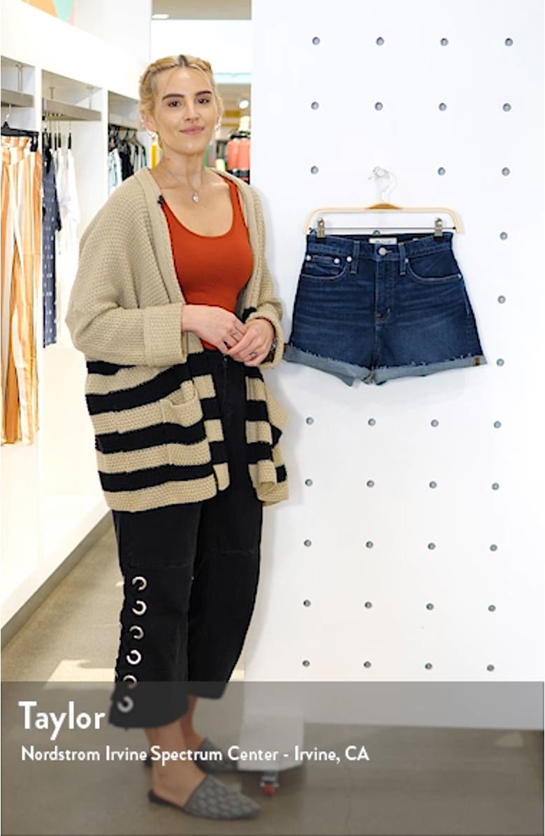 Curvy High Waist Denim Shorts, sales video thumbnail