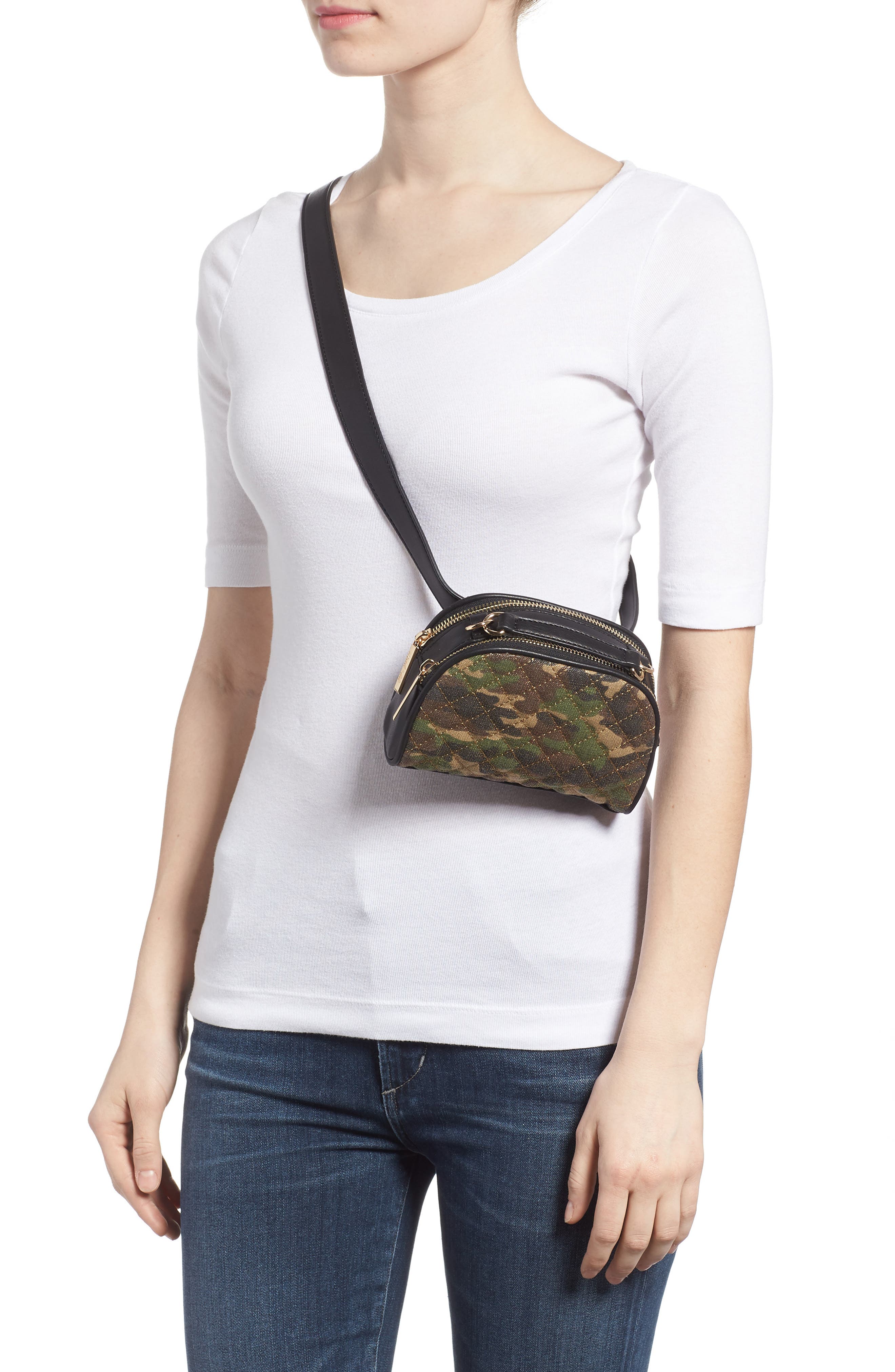 Quilted Camouflage Belt Bag, Alternate, color, CAMOUFLAGE