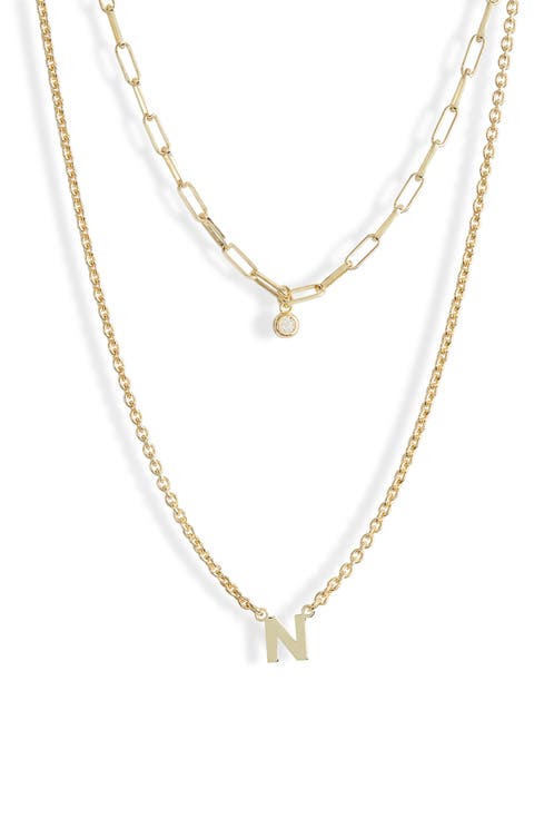 Diamond Initial Charm Necklace
