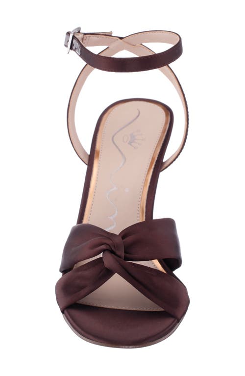Nina Ashley Ankle Strap Sandal In Chocolate