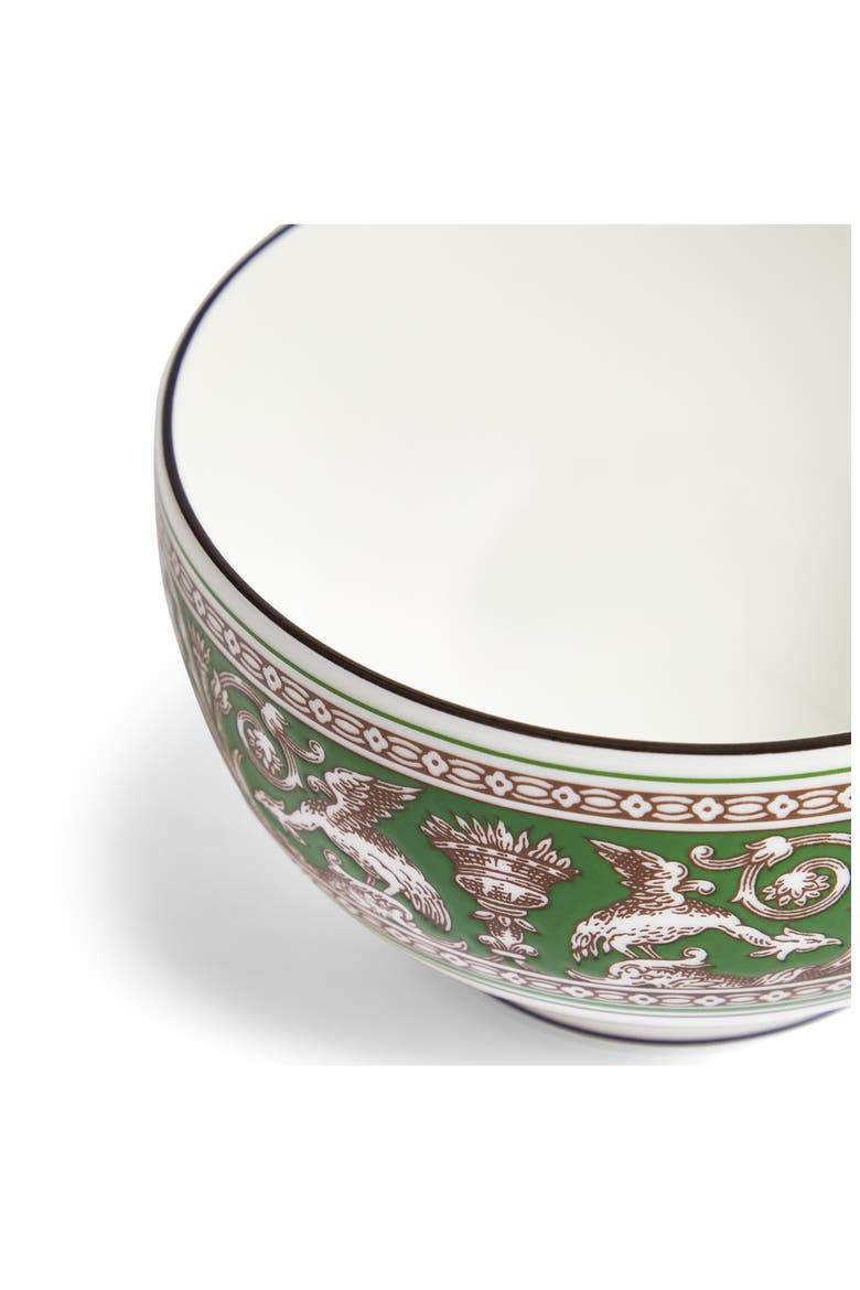 Florentine Bone China Rice Bowl, Alternate, color, VERDE