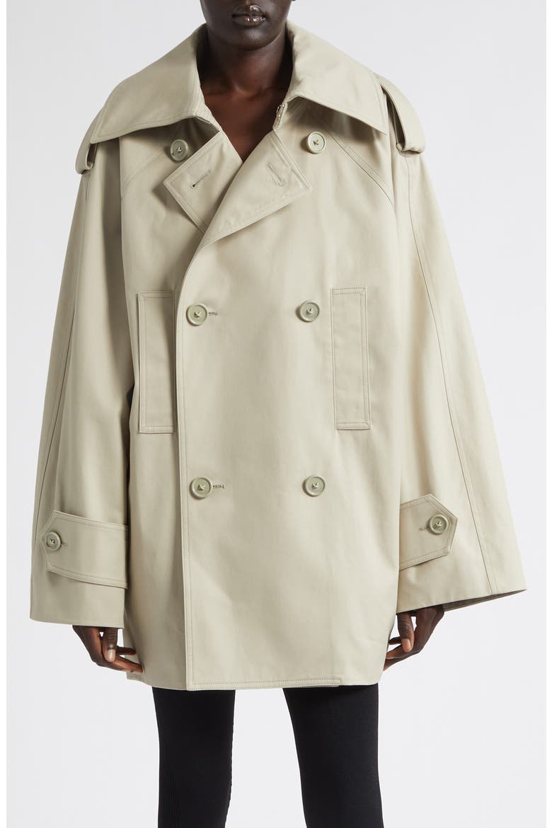 Double Breasted Cotton Twill Trench Coat, Main, color, 9710 BEIGE