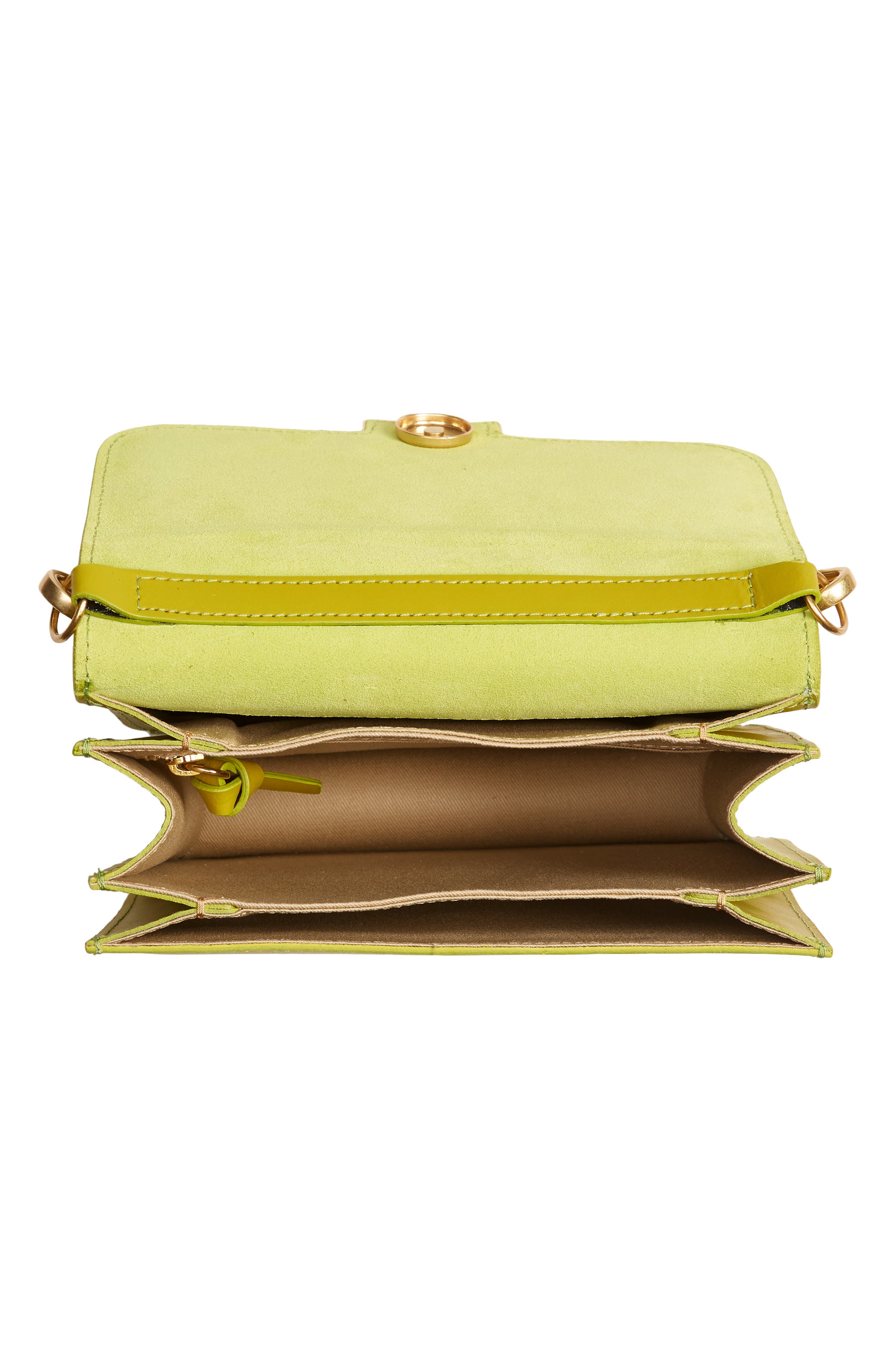 Le Signature Mini Leather Crossbody Bag, Alternate, color, CHARTREUSE
