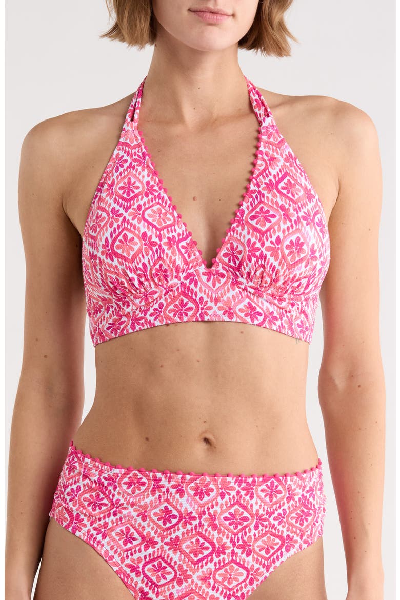 Island Cays Shell Beach Reversible Halter Bikini Top, Main, color, PASSION PINK