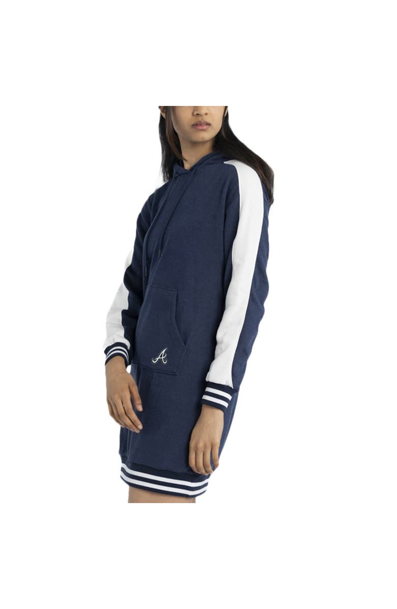LUSSO Women's Lusso Navy Atlanta Braves Mara Tri-Blend Hoodie Dress, Alternate, color,