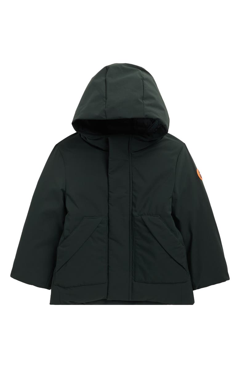Save The Duck Kids' Albi Hooded Jacket, Main, color, Green Black