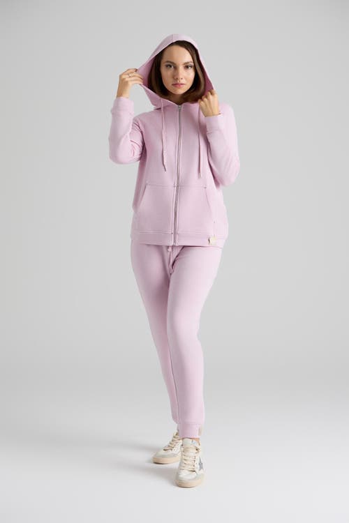 Le Fafo Evelyn Zip Up Hoodie In Pink