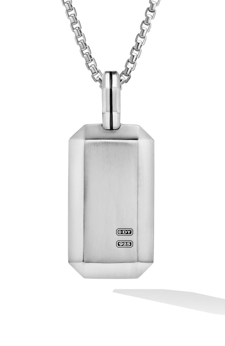 David Yurman Deco Tag in Sterling Silver with Black Diamonds, Alternate, color, Sterling Silver