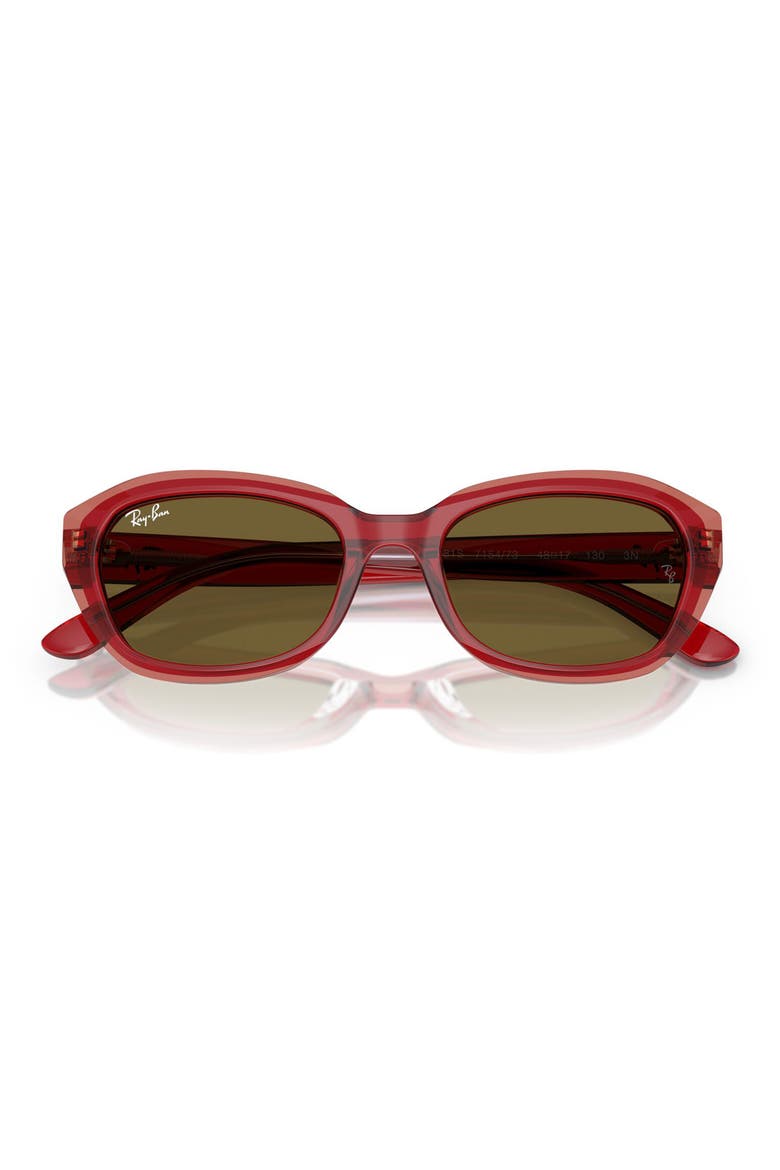 Kids' 48mm Irregular Sunglasses, Alternate, color, RED/ ORANGE/ PURPLE / BROWN