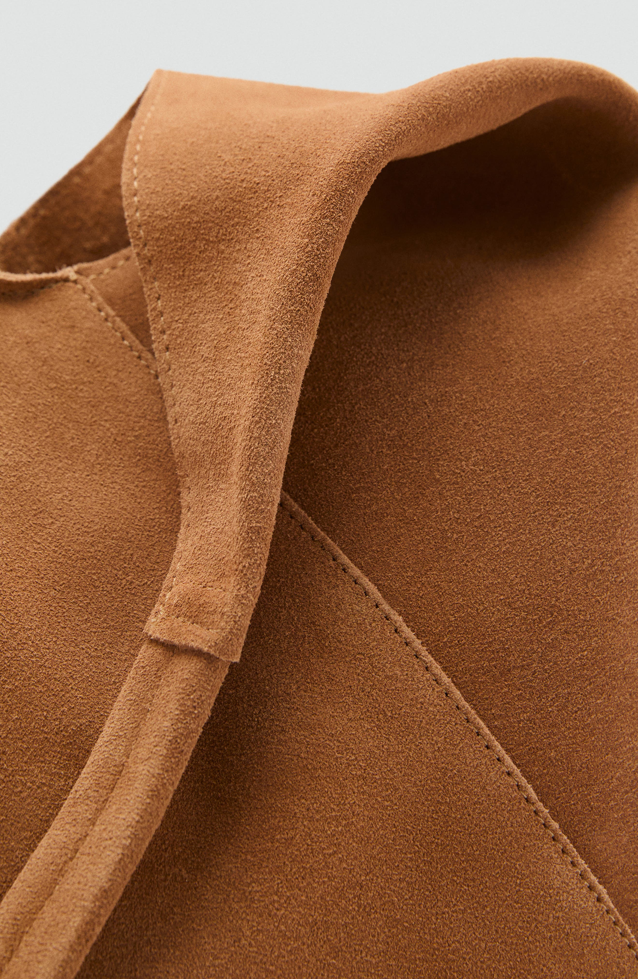 MANGO Suede Shoulder Bag, Alternate, color, Leather