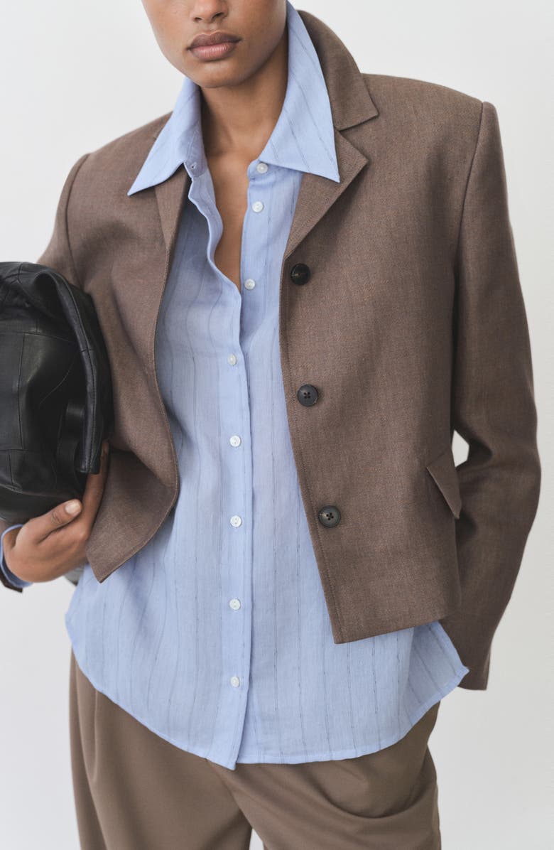 MANGO Stripe Button-Up Shirt, Alternate, color, 