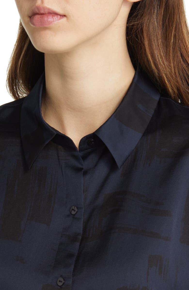 Eileen Fisher Classic Collar Easy Silk & Organic Cotton Button-Up Shirt, Alternate, color, 