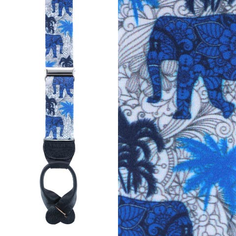 Elliot The Elephant Safari Silk Button End Suspenders (Braces)