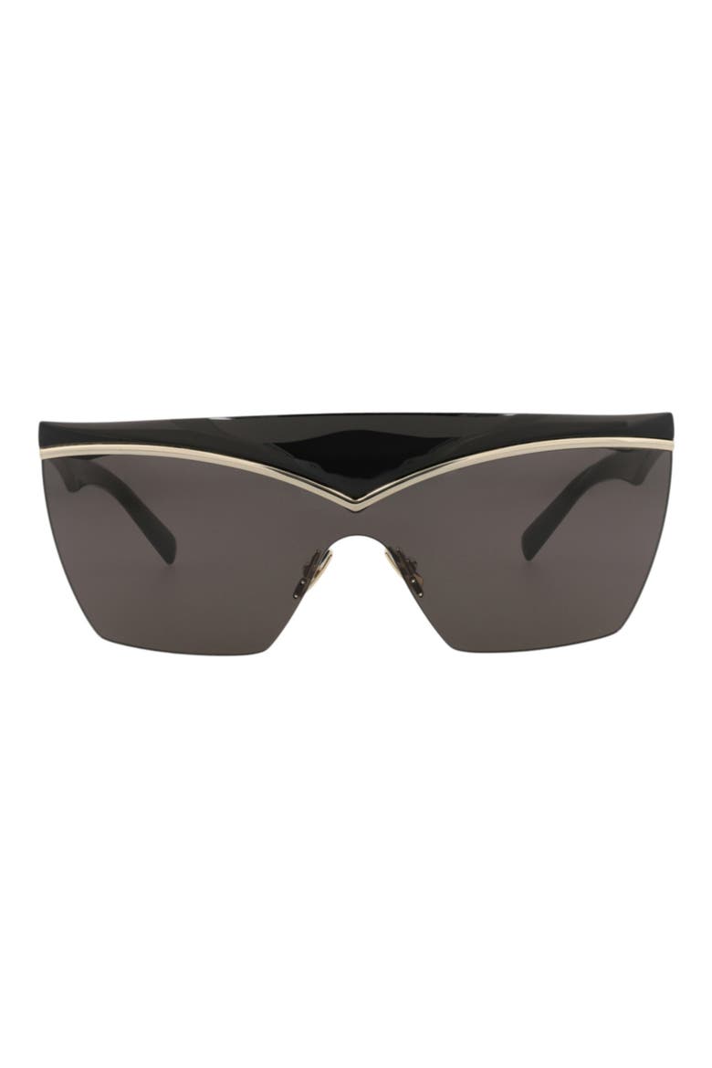 99mm Novelty Shield Sunglasses, Main, color, BLACK BLACK BLACK
