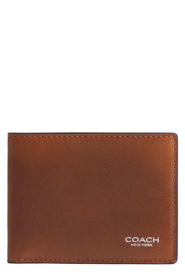 Slim Loved Leather Bifold Wallet, Main, color, SADDLE/ BURNT SIENNA