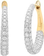 Sara Weinstock Gold Diamond Pavé Hoop Earrings