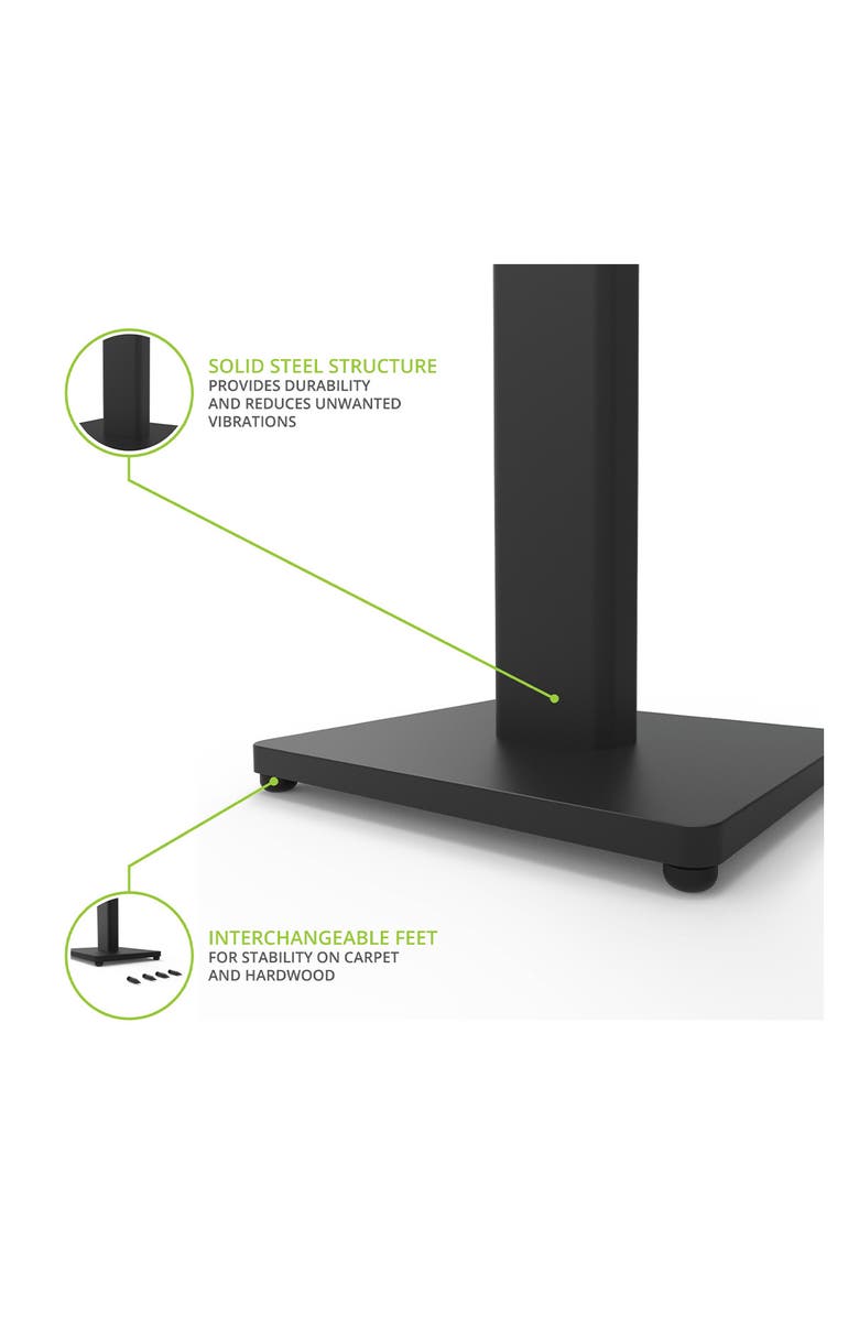 Kanto ST 28" Universal Bookshelf Speaker Floor Stand - Pair, Alternate, color, Black