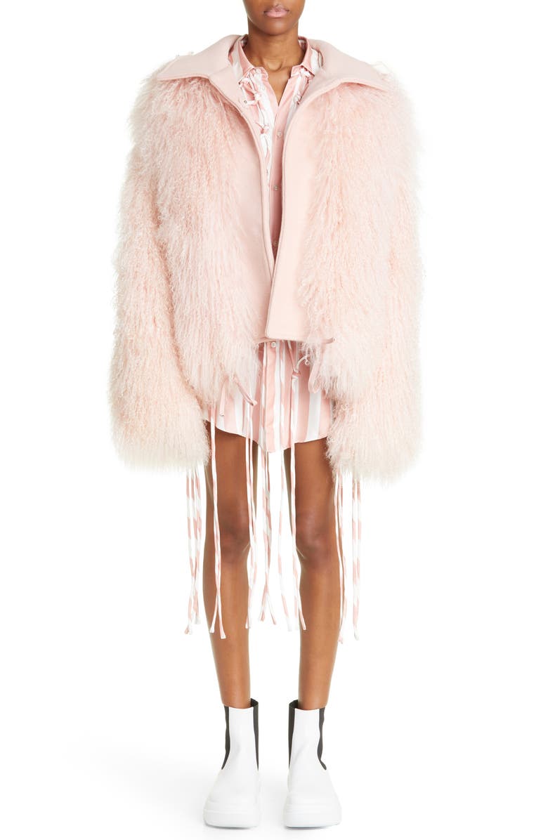 MONSE Genuine Mongolian Shearling Jacket, Alternate, color,