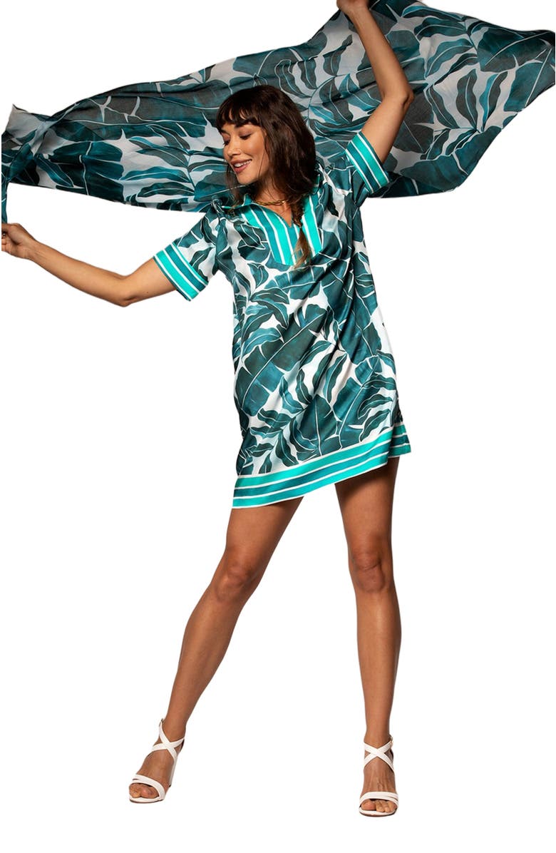 Tori Richard Looking Up Scarf, Alternate, color, Deep Sea