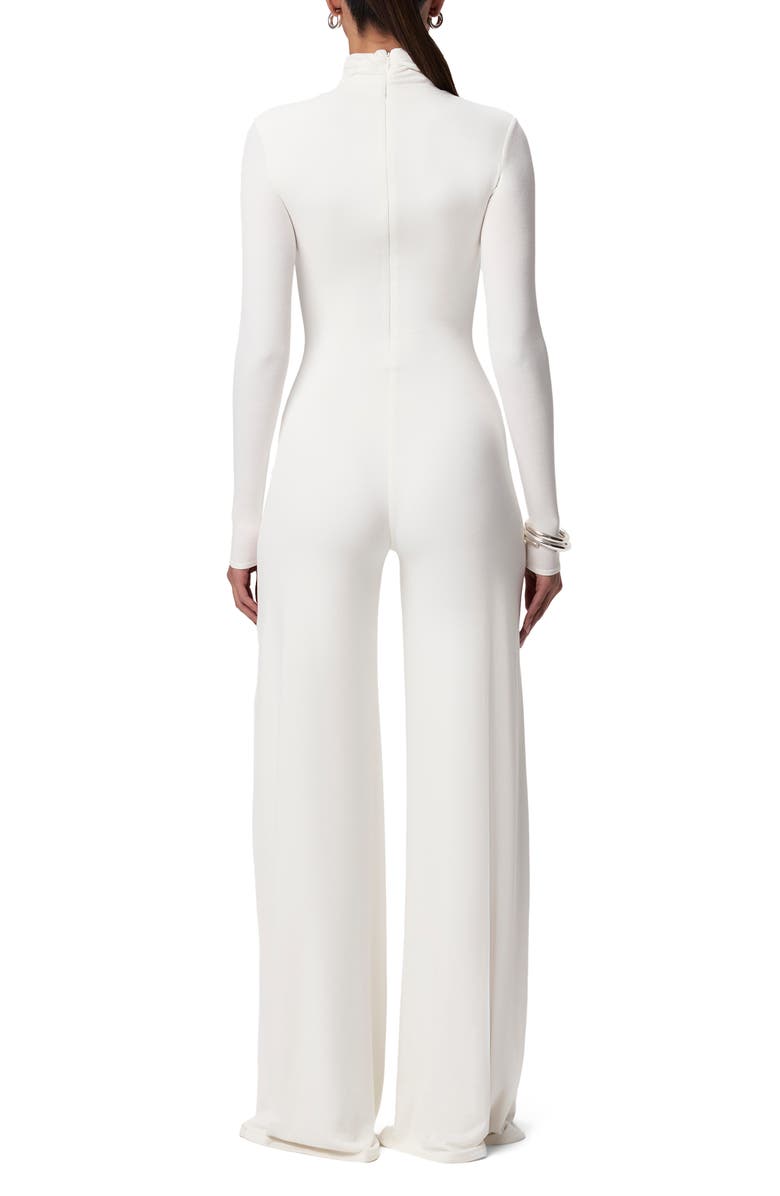 Naked Wardrobe Sculpt Turtleneck Wide Leg Jumpsuit, Alternate, color, White