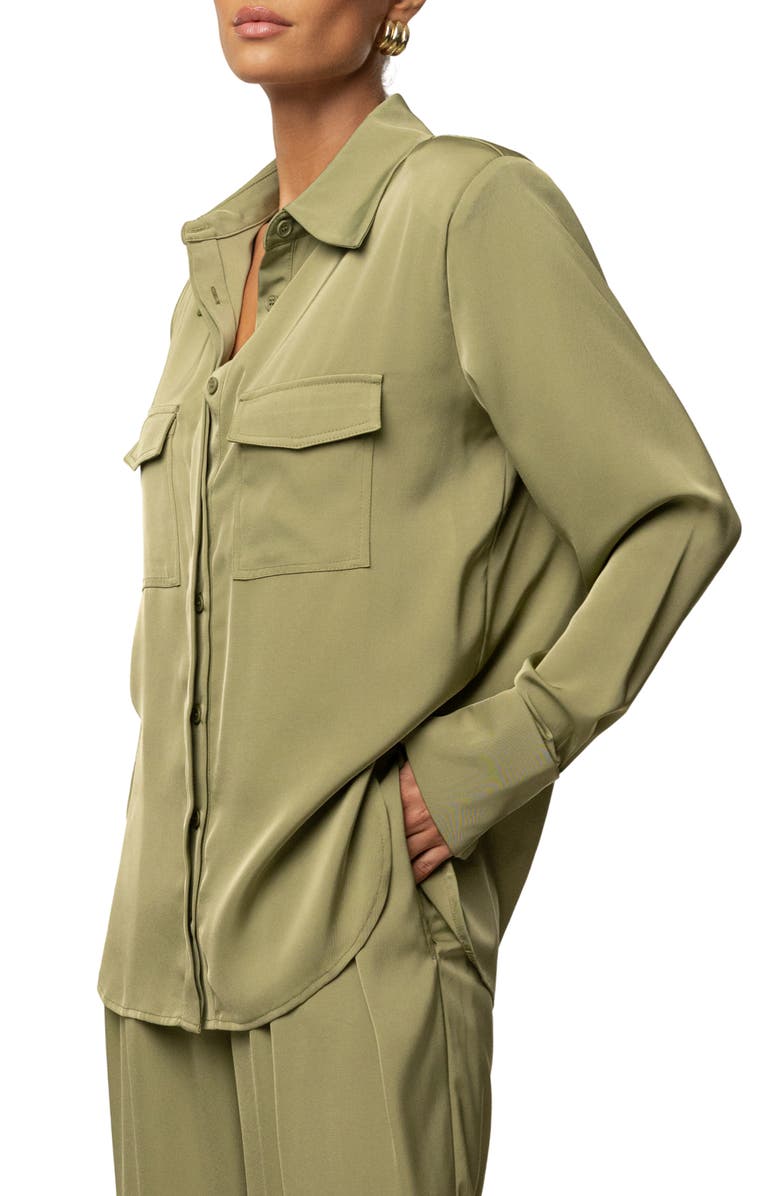 JLUXLABEL Misty Button-Up Shirt, Alternate, color, Green