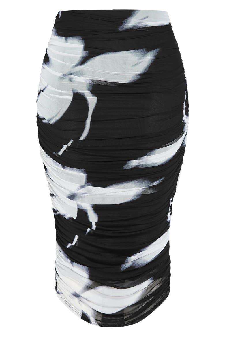 Dana Mesh Midi Skirt, Alternate, color, BLACK BLUR