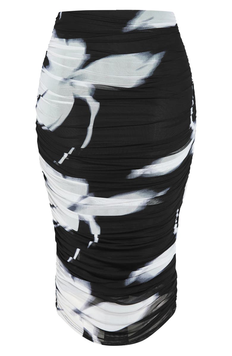 City Chic Dana Mesh Midi Skirt, Alternate, color, Black Blur