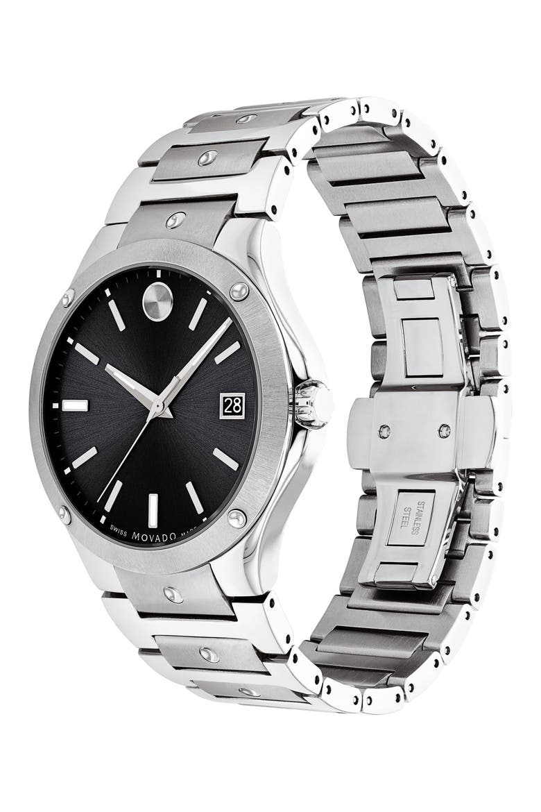 S.E. Dot Accent Bracelet Watch, 41mm, Alternate, color, SILVER