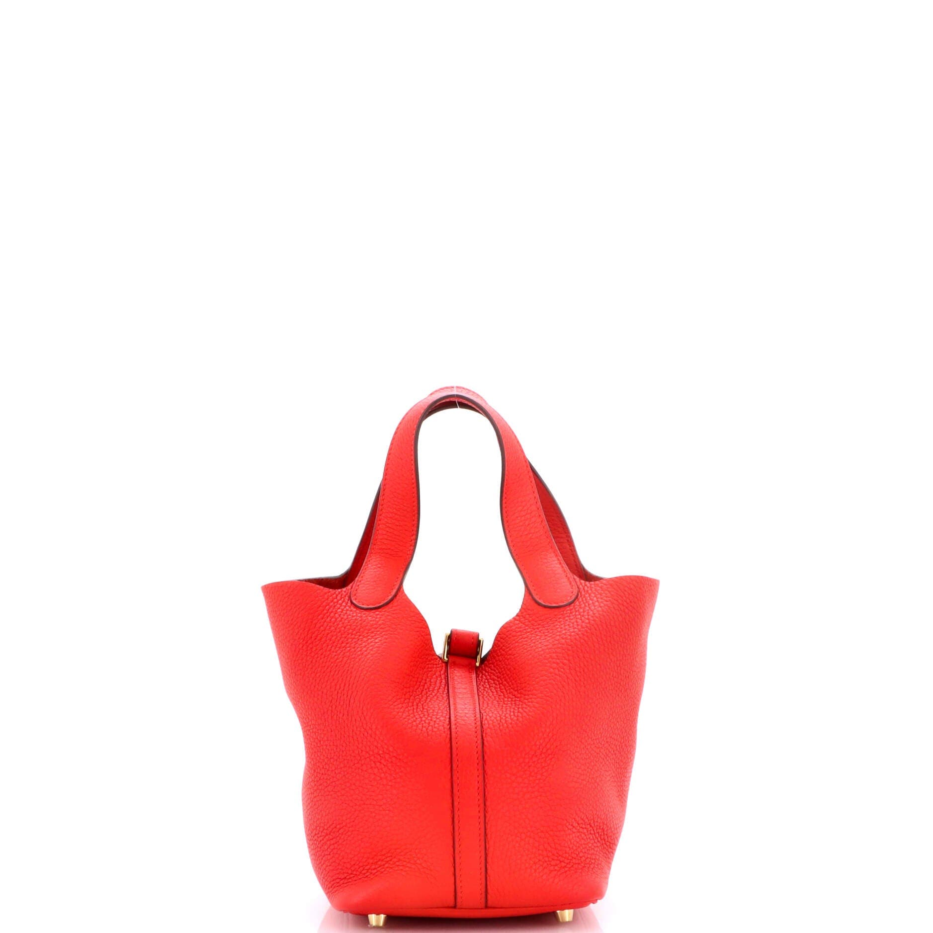 Pre-Owned Hermes Picotin Lock Bag Clemence PM, Alternate, color, Rouge De Coeur