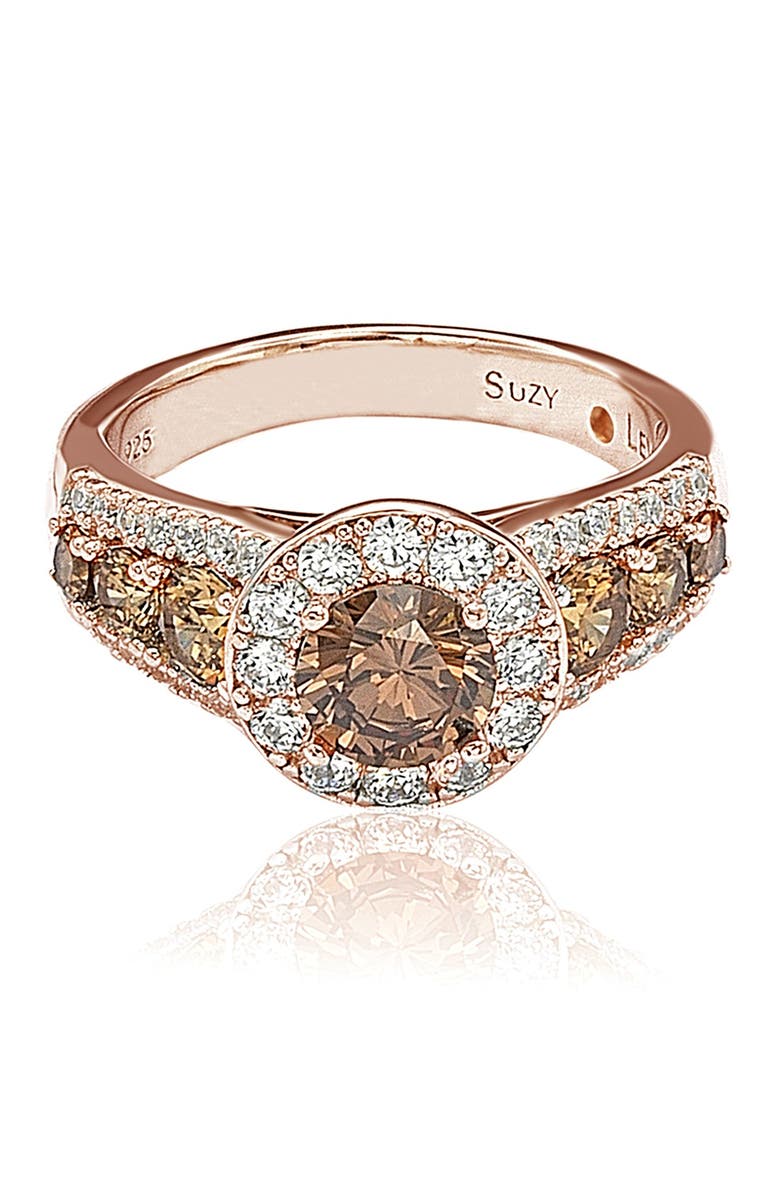 SUZY LEVIAN Rose Tone Sterling Silver CZ Pave Ring, Alternate, color, 