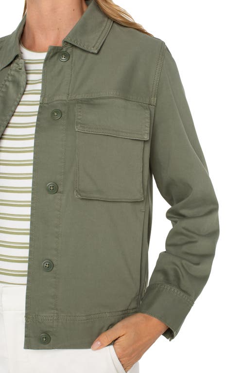 Shop Liverpool Los Angeles Cargo Jacket In Martini Olive