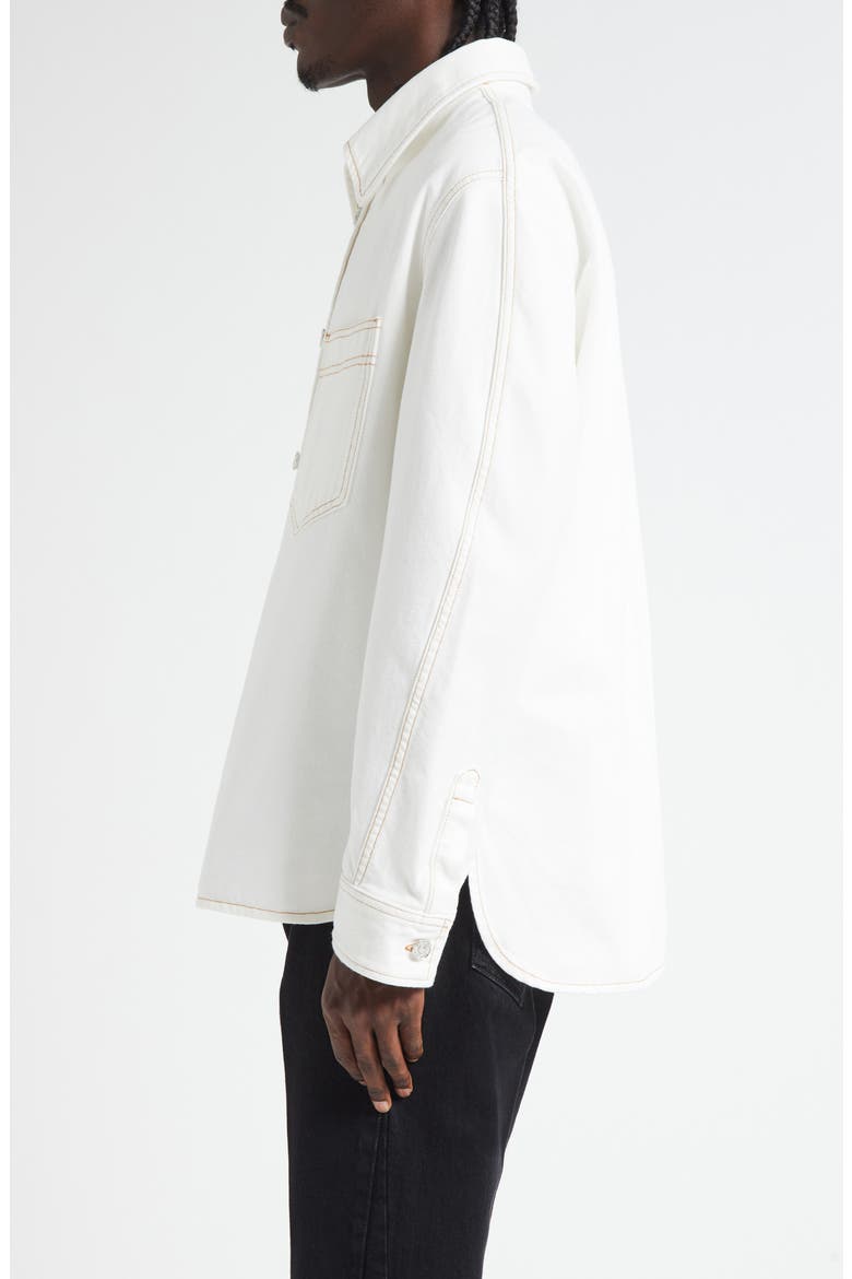 Denim Overshirt, Alternate, color, WHITE