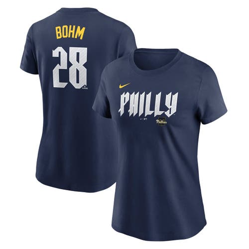 Nike Alec Bohm Navy Philadelphia Phillies City Connect Fuse Name & Number T-shirt