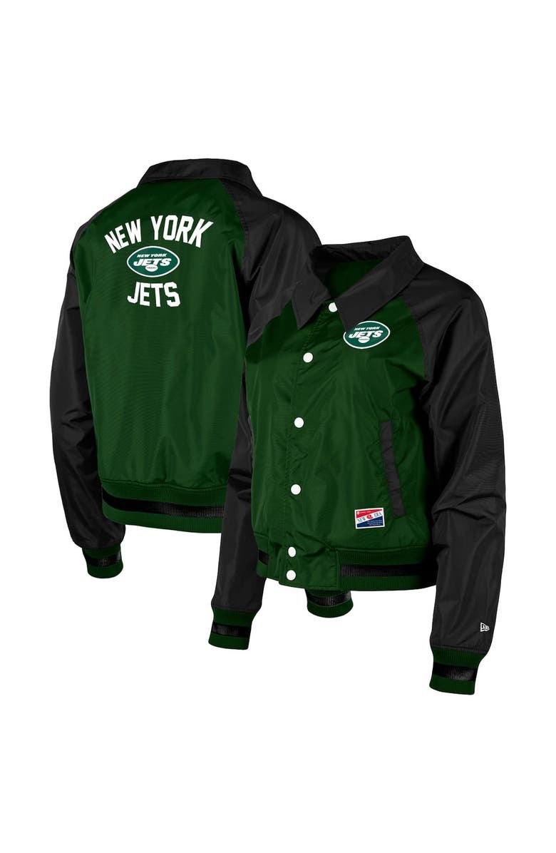 New Era Women's New Era Green New York Jets Coaches Raglan Full-Snap Jacket, Main, color, 