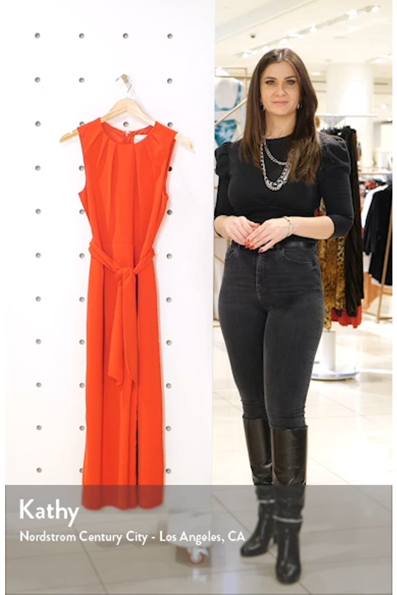 Pleated Neck Sleeveless Culotte Jumpsuit video