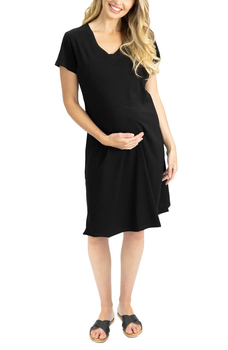 Angel Maternity Stretch Cotton Maternity T-Shirt Dress, Main, color,