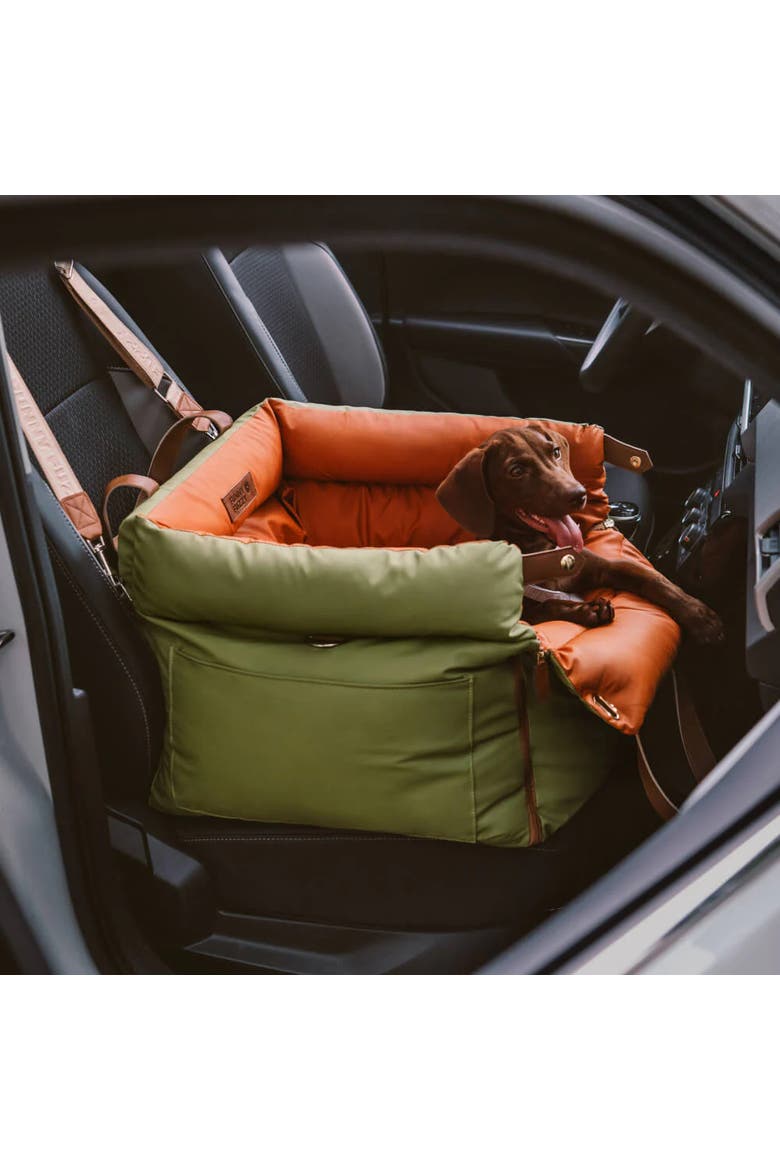 Voyager Dog Car Booster Bed, Alternate, color, Orange Green