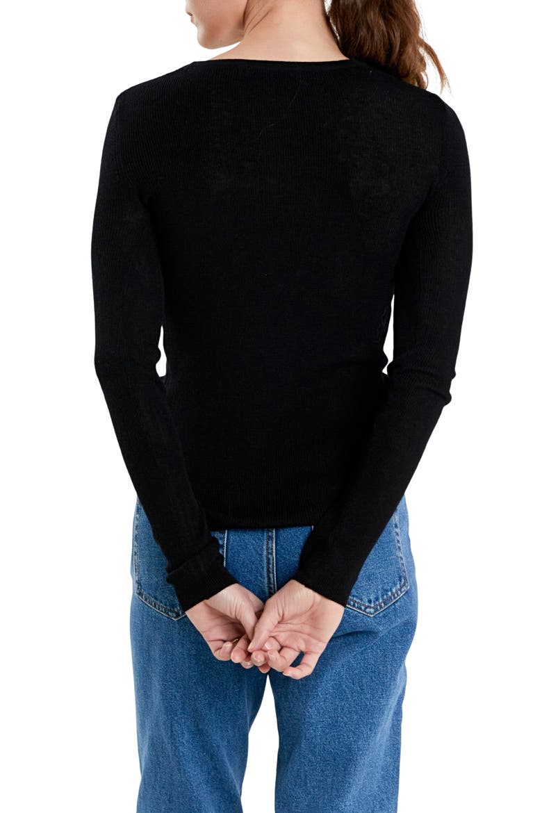 Crewneck Sweater, Alternate, color, BLACK