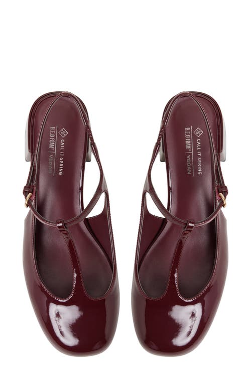Call It Spring By Aldo Tiiana Slingback T-strap Pump In Burgundy