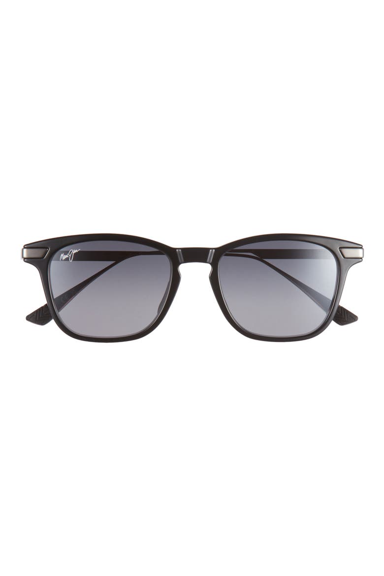 Manaolana 51mm Polarized Square Sunglasses, Main, color, SHINY BLACK W/ GUNMETAL