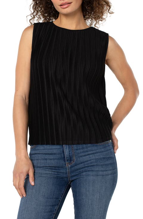 Plissé Boat Neck Tank
