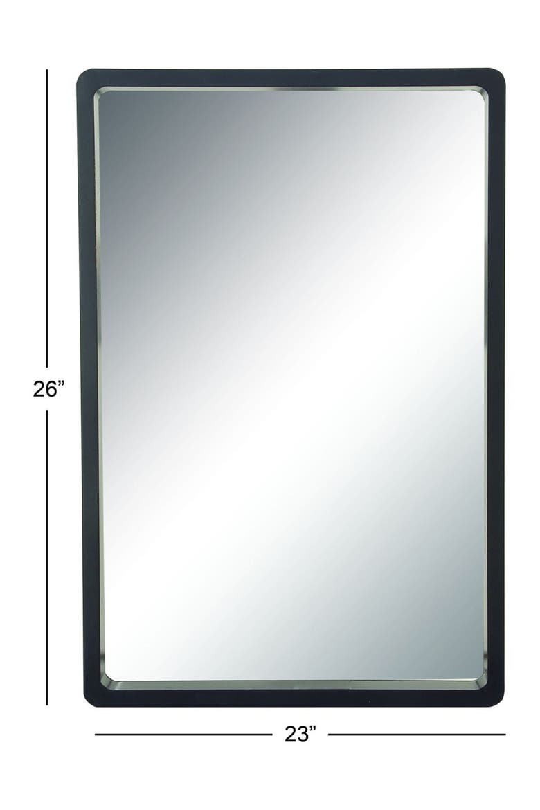 Black Wood Contemporary Wall Mirror, Alternate, color, BLACK