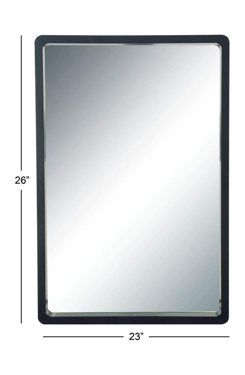 WILLOW ROW Black Wood Contemporary Wall Mirror, Alternate, color, Black