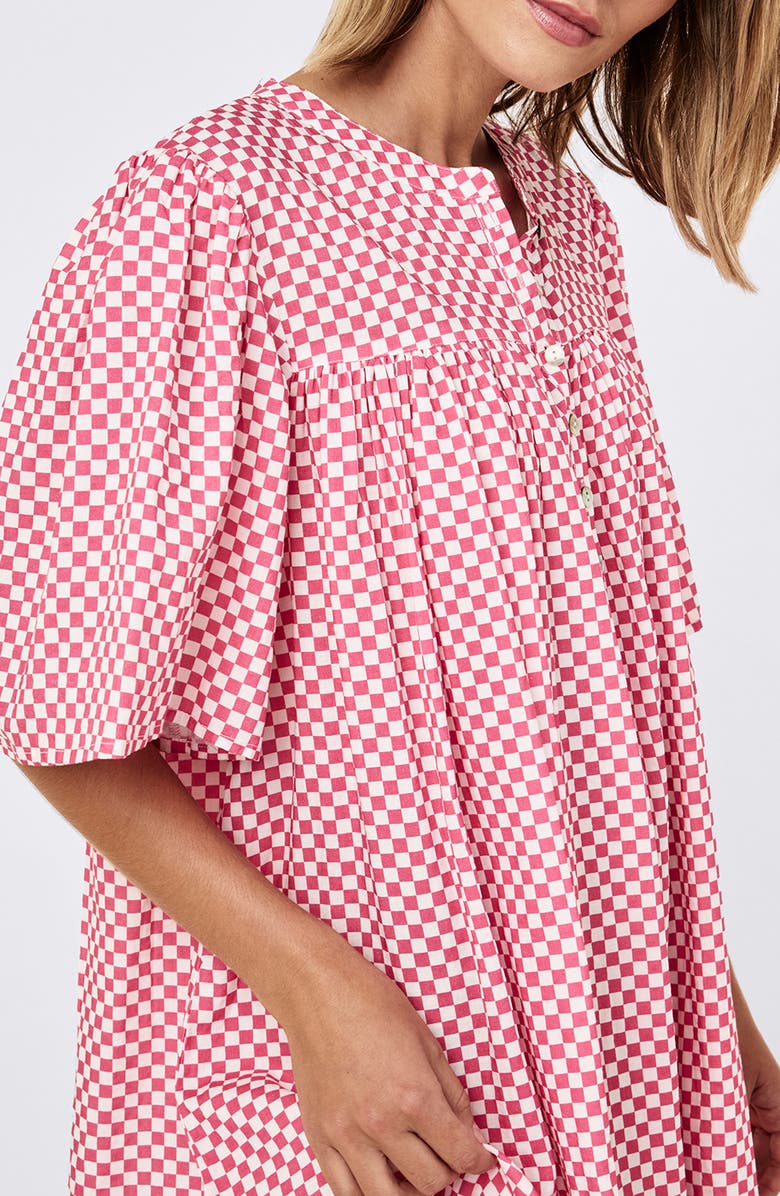 Papinelle Anais Gathered Nightie Nightgown, Alternate, color, Raspberry