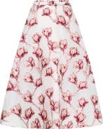 Milly Noella Belted Textured Floral Maxi Skirt