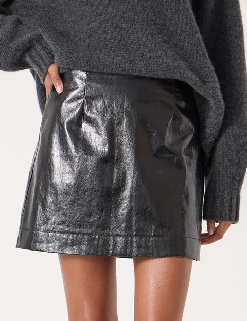 Crackle Patent Mini Skirt