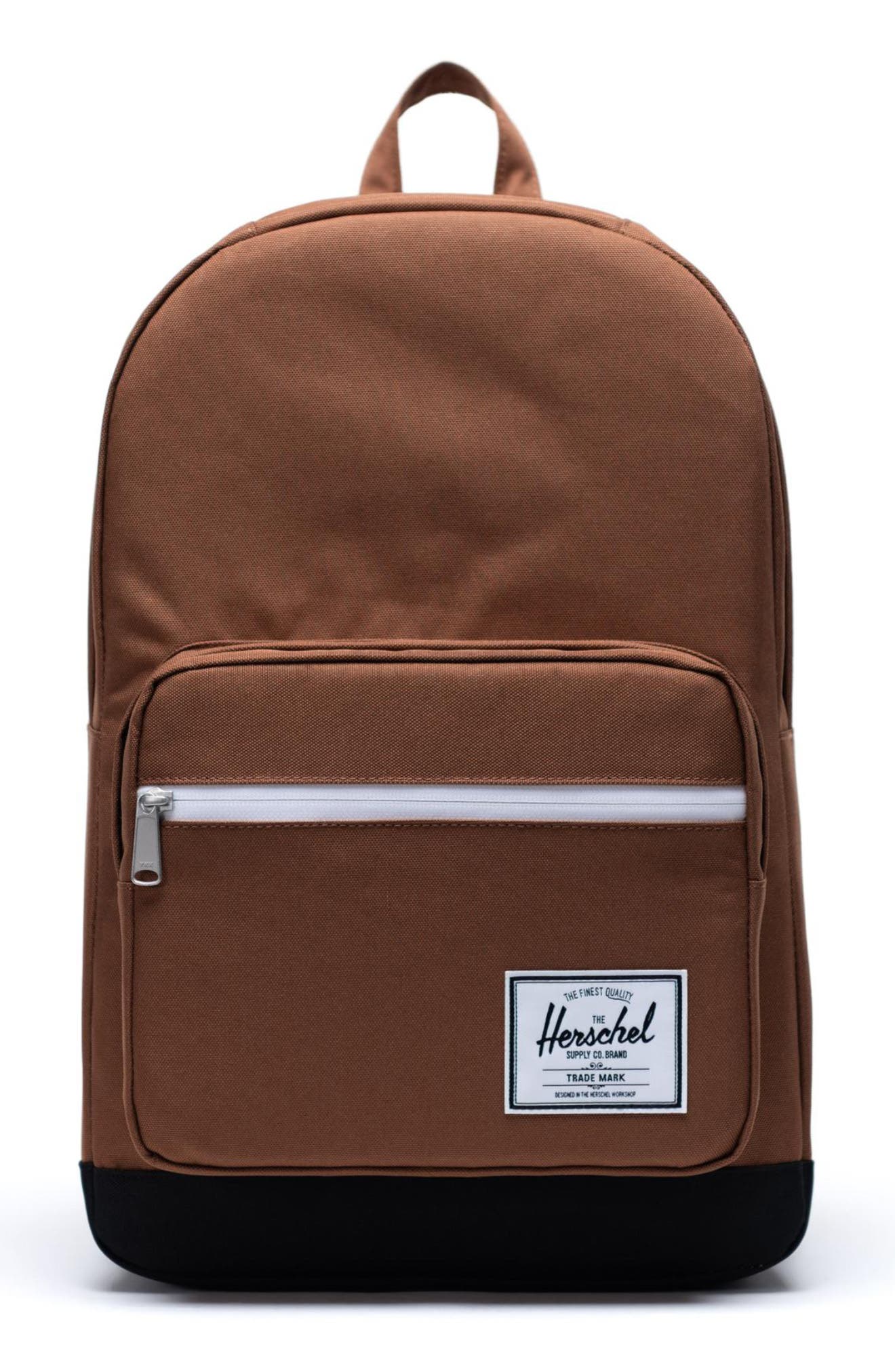 Pop Quiz Backpack, Main, color, DARK OLIVE/ SADDLE BROWN