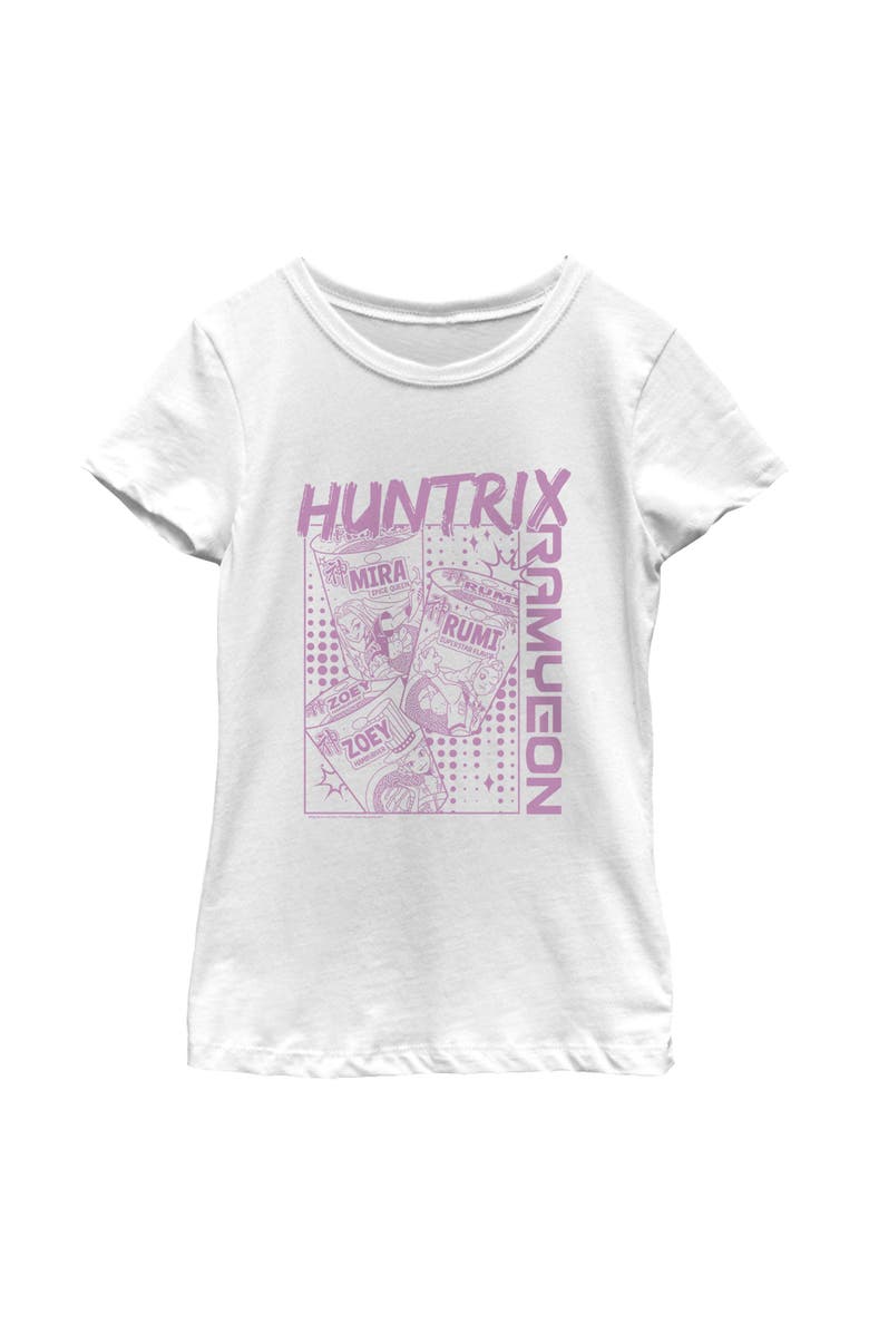 KPop Demon Hunters Girl's KPop Demon Hunters Zoey Mira and Rumi Ramyeon  Graphic T-Shirt, Main, color, White