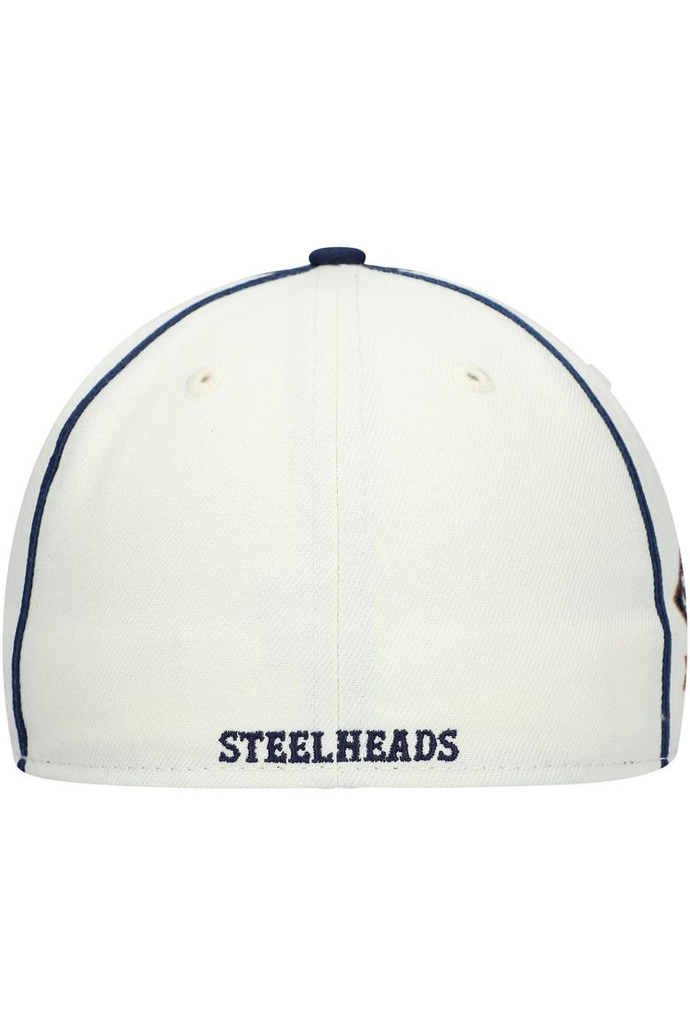 Men's Rings & Crwns Cream/Navy Seattle Steelheads Team Fitted Hat, Alternate, color, Cream